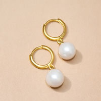 Basic Pearl Drop Hoops