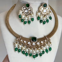 Emerald Polki Necklace Set